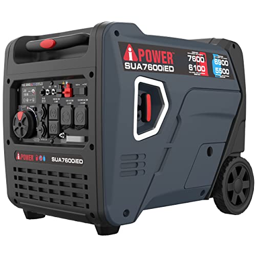 A-iPower Portable Inverter Generator, 7600W Dual Fuel Electric Start RV Ready